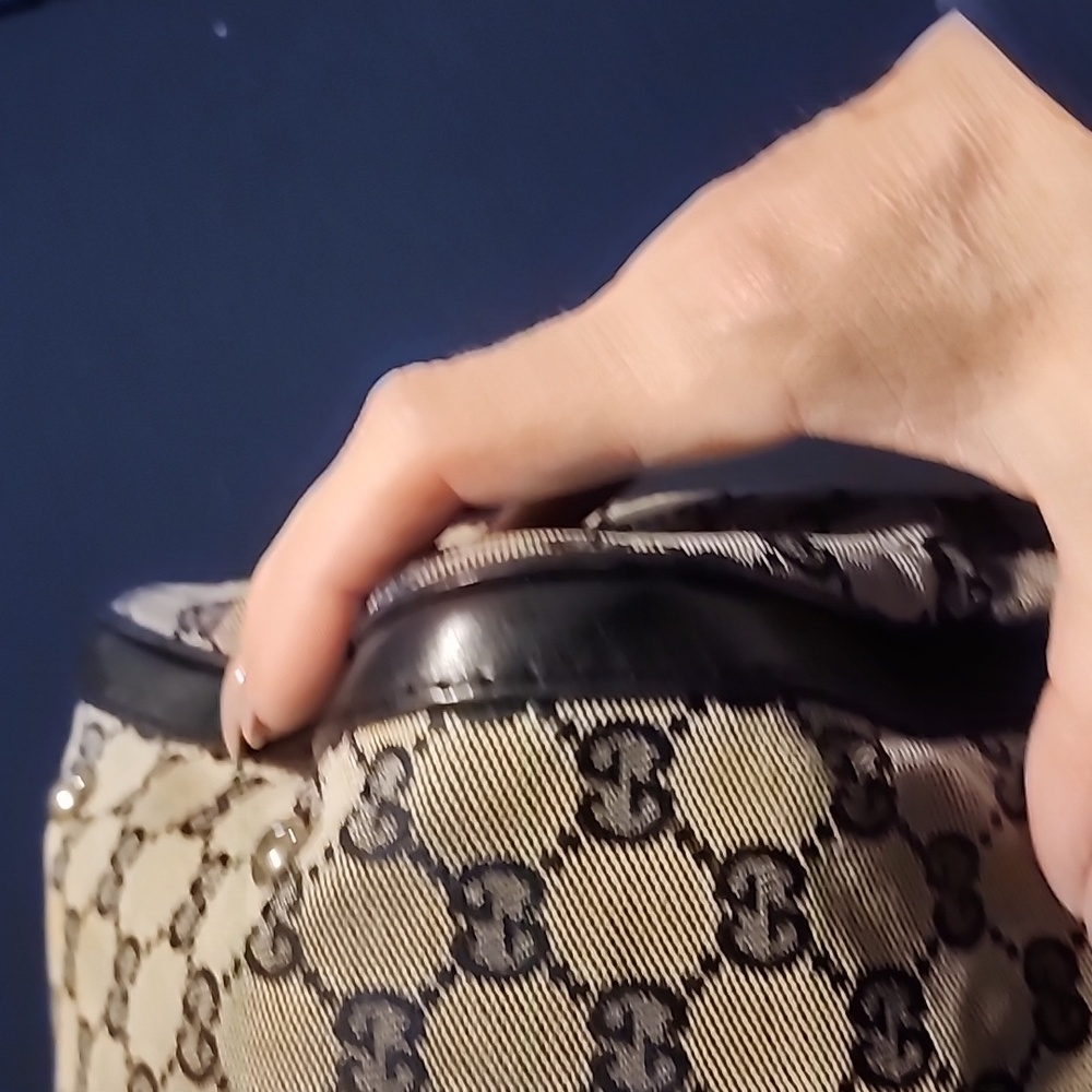 Gucci Blue and Red Stripe Monogram Bag - Picture 11 of 16